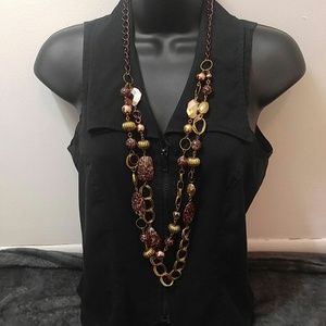 Leopard-accented Layered Necklace